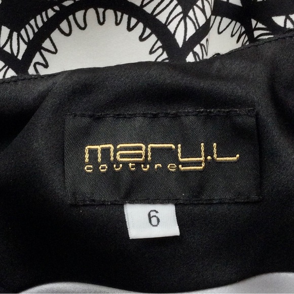 Sexy Y2K black/white, lace/silk slip dress. Trumpet skirt, EUC, size 6 - Picture 10 of 13